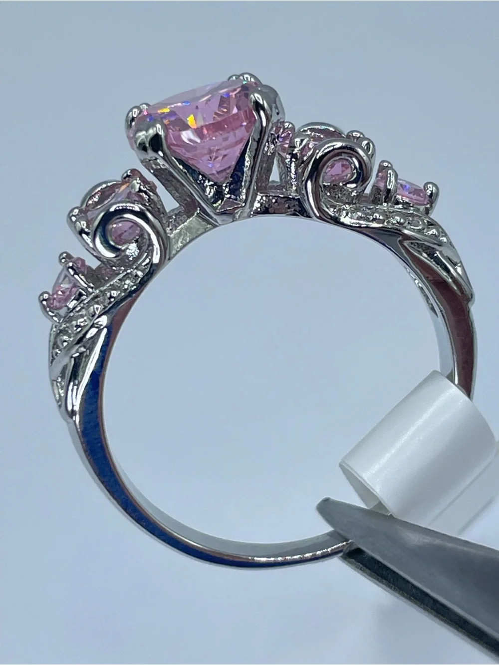Swarovski Crystal Elements Pink Crystal Multi Stone Statement Ring
